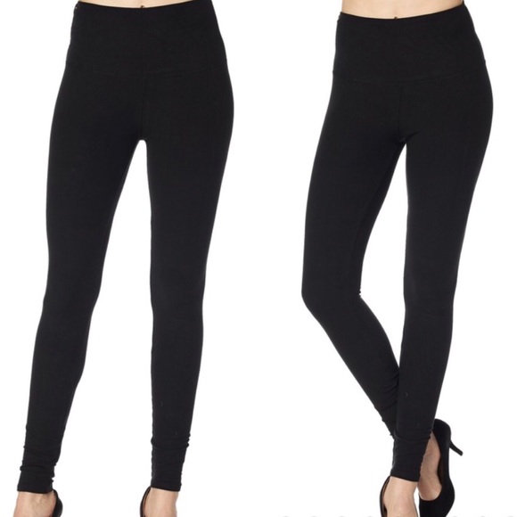 Solid Black Ankle Leggings Buttery Soft - Picture 3 of 7